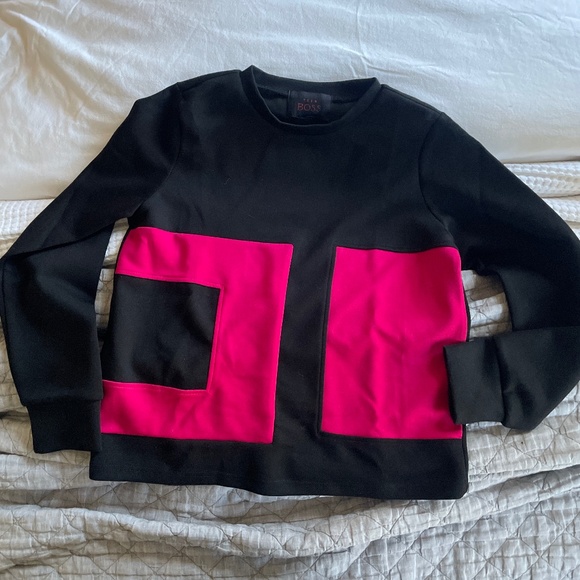 Women’s sweat top black and pink block - Picture 1 of 2